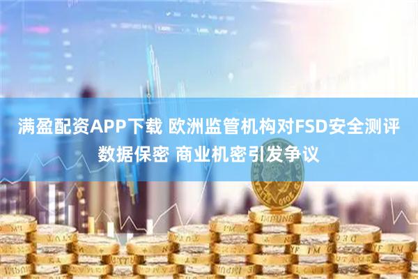 满盈配资APP下载 欧洲监管机构对FSD安全测评数据保密 商业机密引发争议